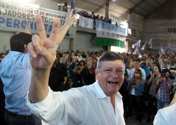 El Gobernador Domingo Peppo durante el acto del Partido Justicialista en Machagai. Foto: Miguel Romero