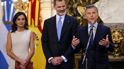El presidente Macri dio la bienvenida a los Reyes de España en Casa Rosada