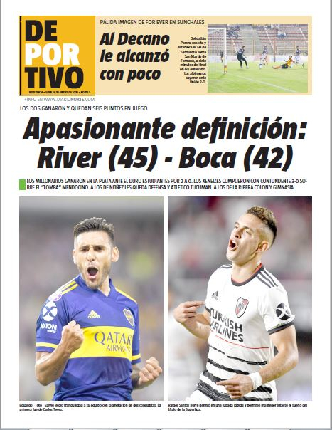 Apasionante definicion: River (45 )- Boca (42) 