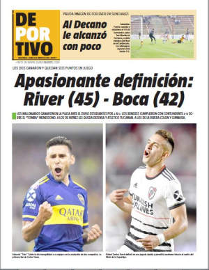 Apasionante definicion: River (45 )- Boca (42)