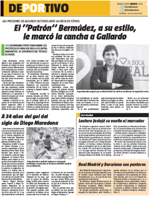 El "Patrón" Bermúdez, a su estilo, le marcó la cancha a Gallardo