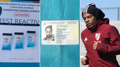 Detuvieron a una hermana del futbolista Nicolás de la Cruz con más de 40 kilos de cocaína