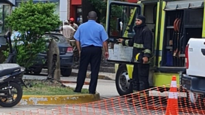 Susto en el centro por la rotura de una cañería de gas