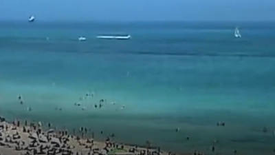 Se estrelló un helicóptero cerca de bañistas en Miami Beach