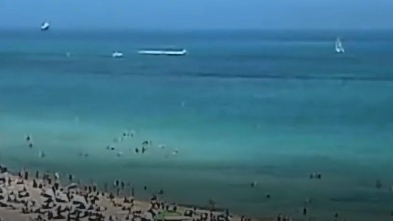 Se estrelló un helicóptero cerca de bañistas en Miami Beach