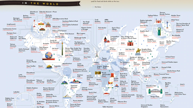 Un mapa muestra las atracciones más sobrevaloradas del mundo