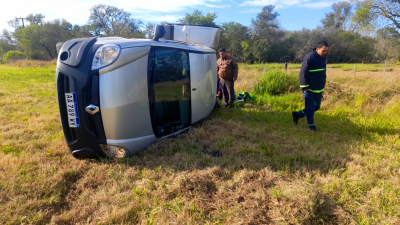 Despiste y vuelco en ruta 16