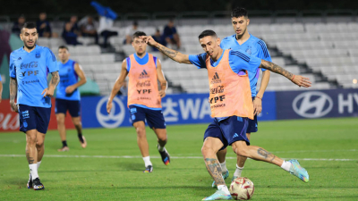 La selección se entrenó con Messi y Di María