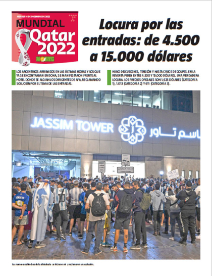 Locura por las entradas: de 4.500 a 15.000 dólares