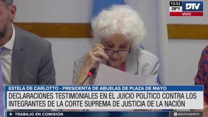 Estela de Carlotto y Germán Garavano expusieron en el juicio político a la Corte Suprema