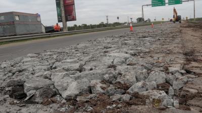Por obras en la calzada, restringen el tránsito en la rotonda de la ruta 16 y la avenida San Martín