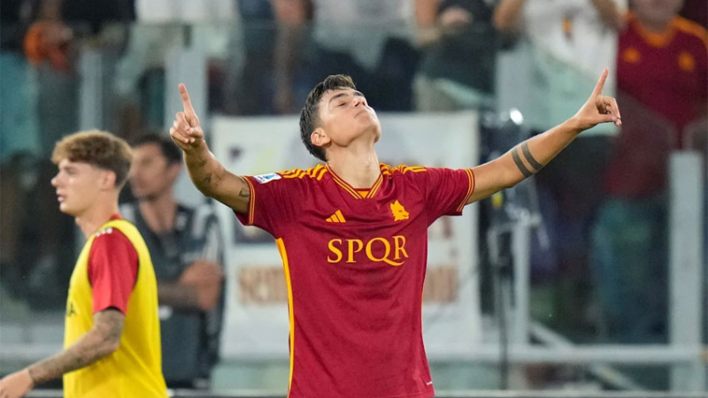 Con doblete de Paulo Dybala la Roma goleó al Empoli
