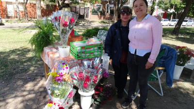 Flores y plantas, una oferta callejera para las mamás de Resistencia