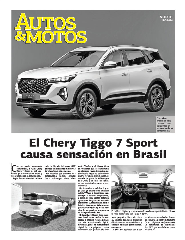 El Chery Tiggo 7 Sport causa sensación en Brasil