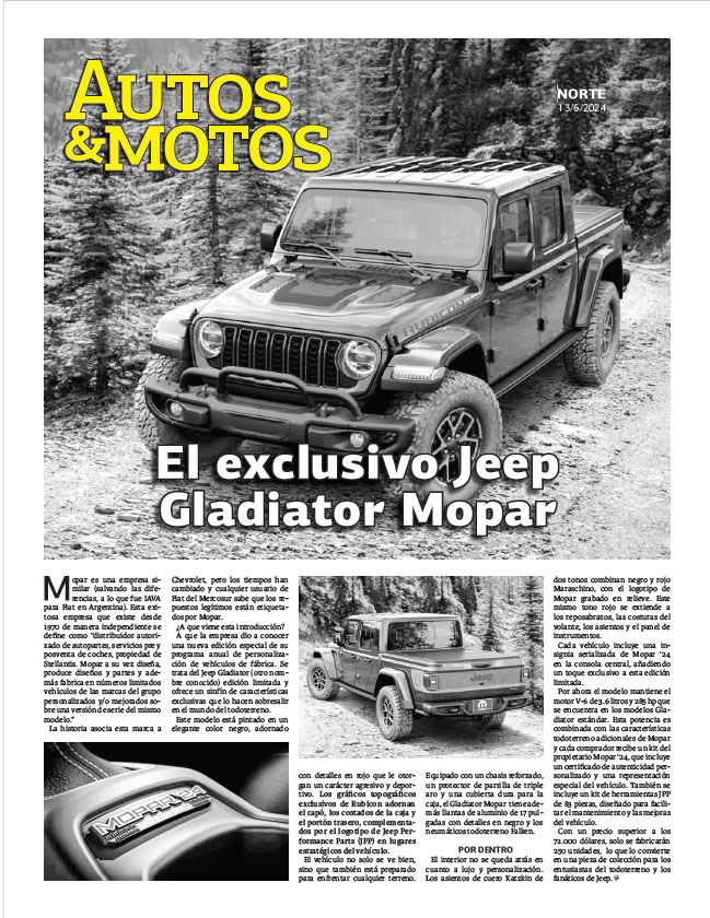 El exclusivo Jeep Gladiator Mopar