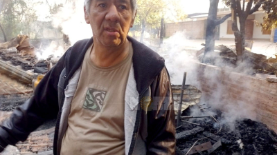 Un feroz incendio consumió el hogar y el taller de un hombre de 64 años