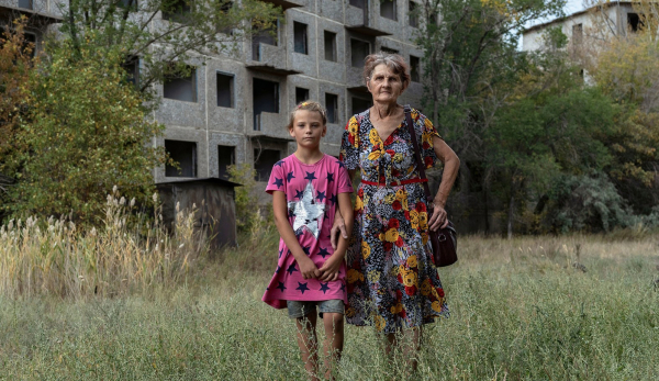 En los suburbios Saran, Kazakhstan.
