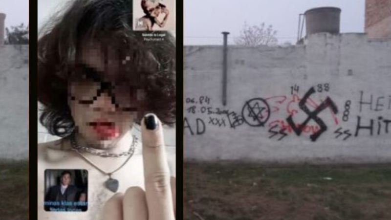 Detuvieron a un joven por pintar esvásticas en la Asociación Israelita de Villa Ángela