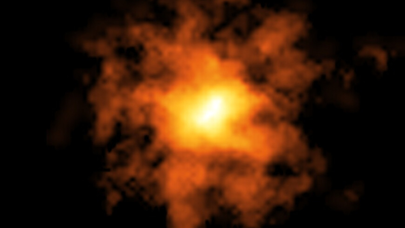 Descubren la galaxia con disco giratorio más distante