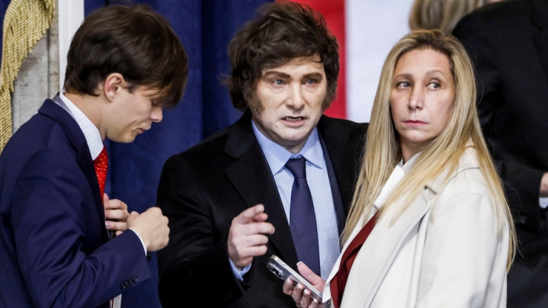 Las fotos de Javier Milei durante la ceremonia de investidura de Trump