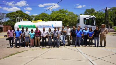 Llegó a Margarita Belén nuevo camión regador adquirido con recursos propios