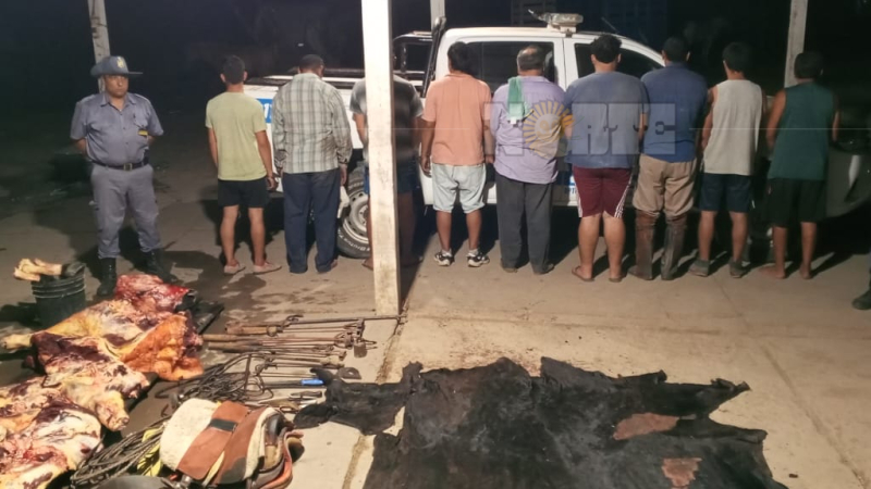 Cuatreros detenidos por faenar animales para una fiesta de 15 años