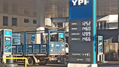 Leve aumento en el precio de los combustibles de YPF