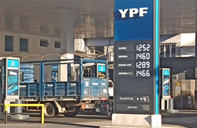 Leve aumento en el precio de los combustibles de YPF
