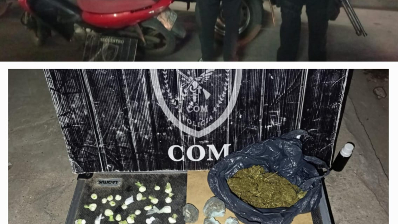 Lo interceptaron tras una peligrosa fuga: llevaba marihuana, cocaína y dinero en su moto