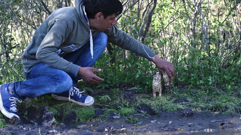 Leonel, el joven que con sus artesanías representa la fauna del monte chaqueño