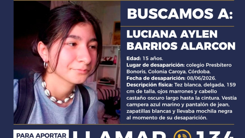 Refuerzan controles en rutas chaqueñas para encontrar a la adolescente desaparecida en Córdoba